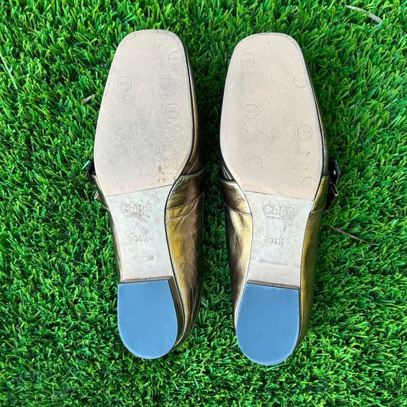 CHLOE Quincy Leather Loafers with Collapsible Heel  Size: 38.5/US 8.5 - Picture 7 of 10